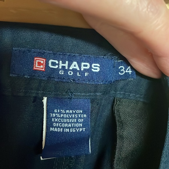 Chaps size 34 Navy Flat Front Golf Shorts with Front and Back Pockets - Picture 2 of 10